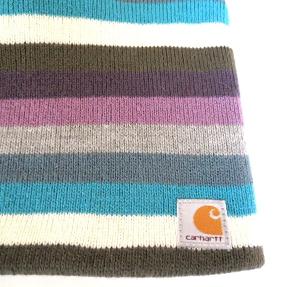 Carhartt Beanie Fleece Lined Purple & Teal Stripes main image 7